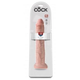 Телесный фаллоимитатор-гигант на присоске 13" cock - 33 см.