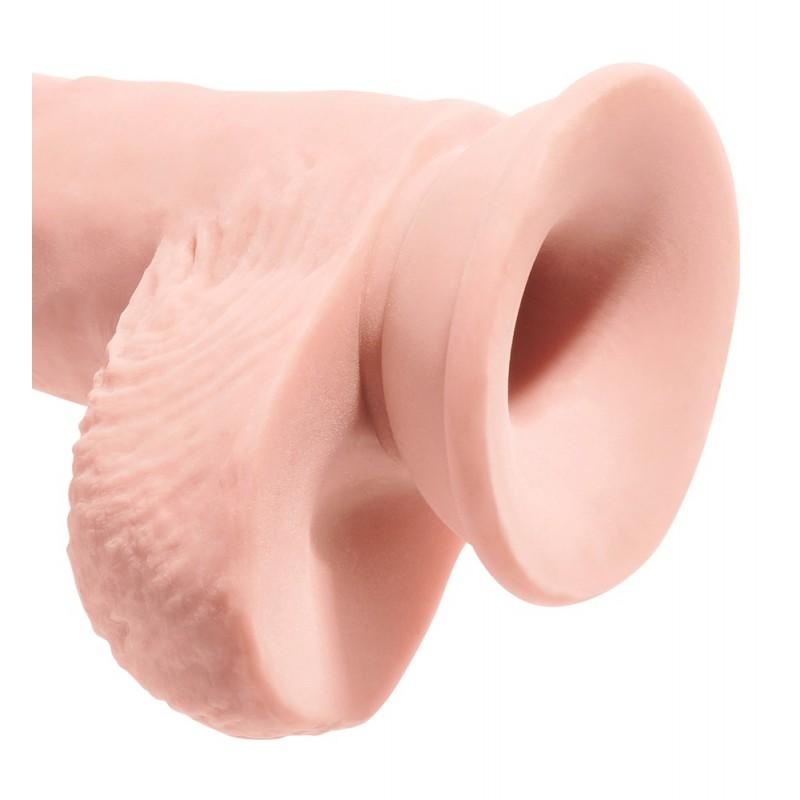 Kolmekordse tihedusega dildo munanditega 28cm - King Cock