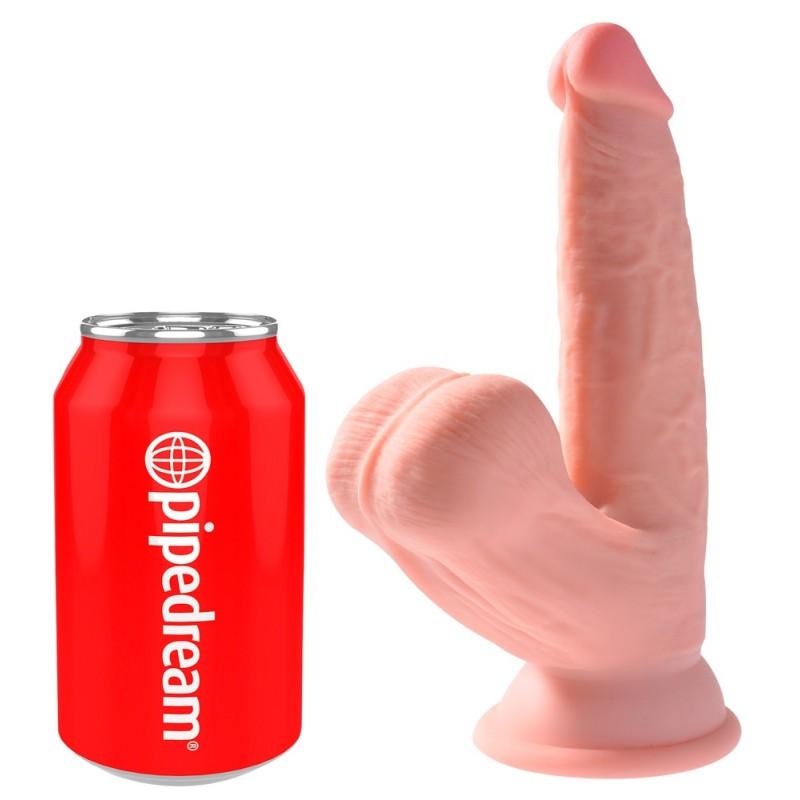 Realistlik dildo munandite ja iminapaga 19cm - KING COCK PLUS