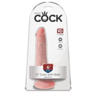 Realistlik dildo munanditega 15,2cm ø3,8cm - king cock