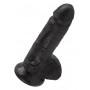 King cock 7" cock w balls dark