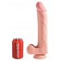 Kolmekordse tihedusega dildo munanditega 33cm - King Cock