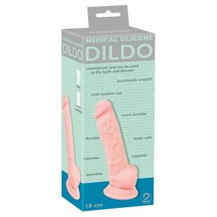 Realistlik dildo 18cm ihuvärvi - meditsiiniline silikoon