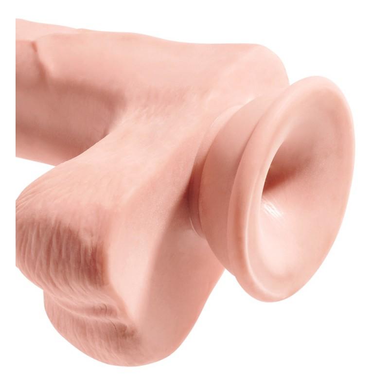 Kolmekordse tihedusega dildo munanditega 33cm - King Cock