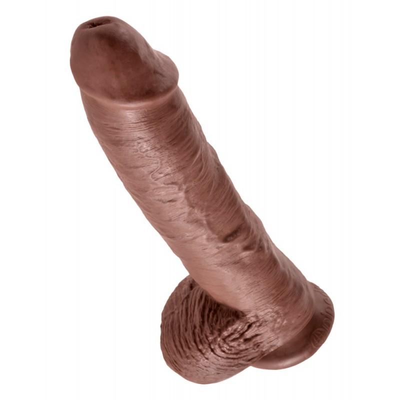 King cock 10 inch balls brown