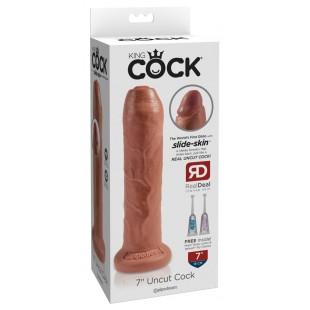 Realistlik dildo liikuva eesnahaga 18 cm - KING COCK