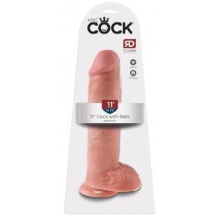 Dildo munanditega 28cm ihuvärvi - King Cock