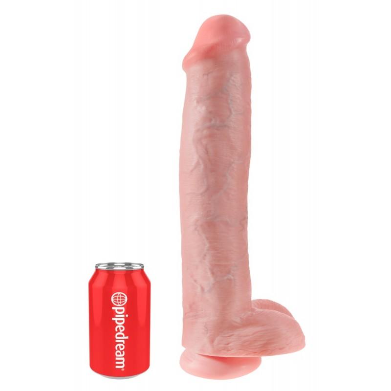 Телесный фаллоимитатор-гигант 15" cock with balls - 40,6 см.