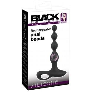 Анальная цепочка с вибрацией Black Velvets Rechargeable Anal Beads, черная