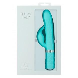 rabbit vibrator with rotating shaft blue - pillow talk