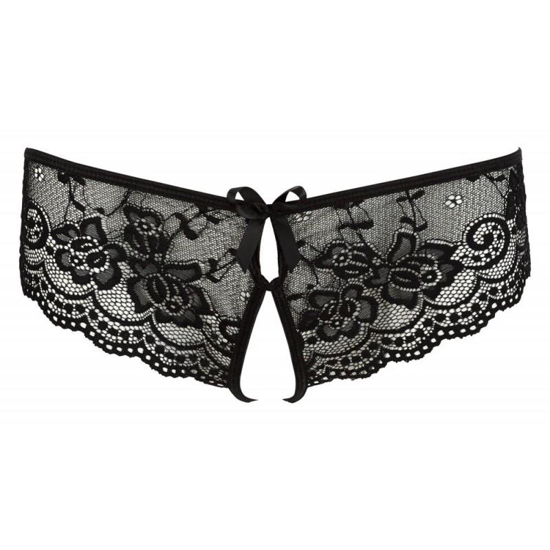 Pitsilised püksikud avatud jalgevahega mustad L - cottelli collection lingerie