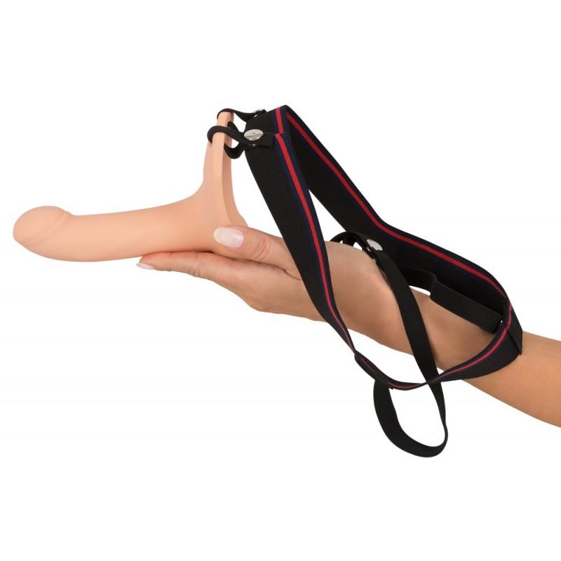 Полый силиконовый страпон на ремнях Silicone Strap-on by You2Toys Medium, телесный