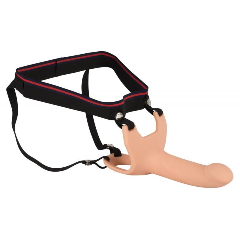 Полый силиконовый страпон на ремнях Silicone Strap-on by You2Toys Medium, телесный