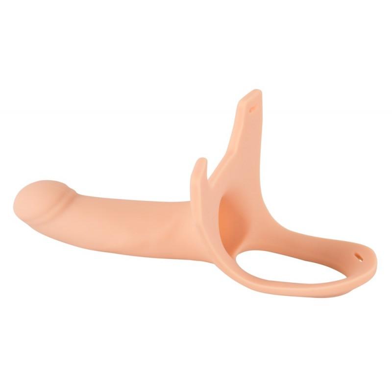 Полый силиконовый страпон на ремнях Silicone Strap-on by You2Toys Medium, телесный