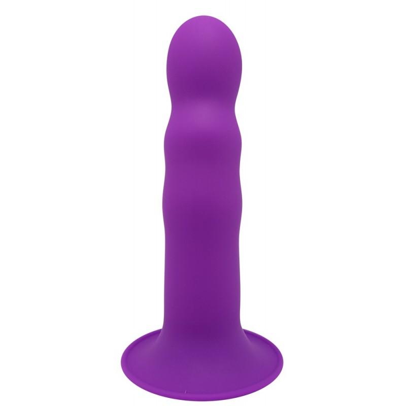 Topelt tihedusega silikoonist dildo 18,2cm lilla - Hitsens 1