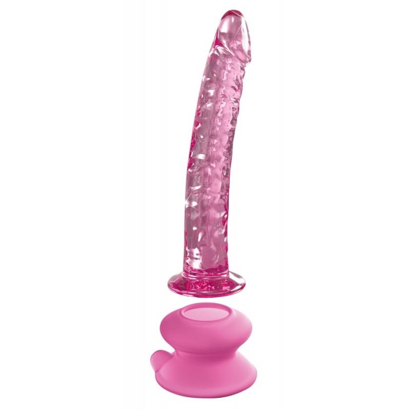 Klaasist dildo 17cm roosa - Icicles nr. 86