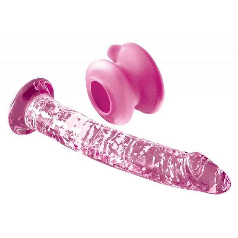 Klaasist dildo 17cm roosa - Icicles nr. 86