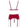 Bra and suspender set red s