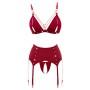 Bra and suspender set red l