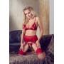 Bra and suspender set red l