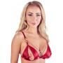 Bra and suspender set red xl