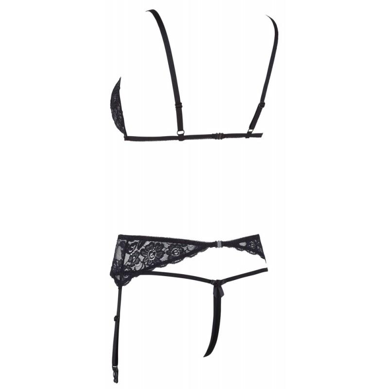 Lace suspender set m