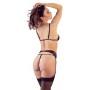 Lace suspender set m