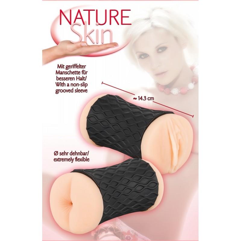 Мастурбатор вагина и анус nature skin pussy & ass, телесный