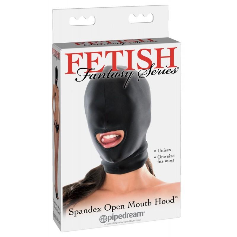 Маска с отверстием для рта Pipedream Fetish Fantasy Series Open Mouth Hood, черный