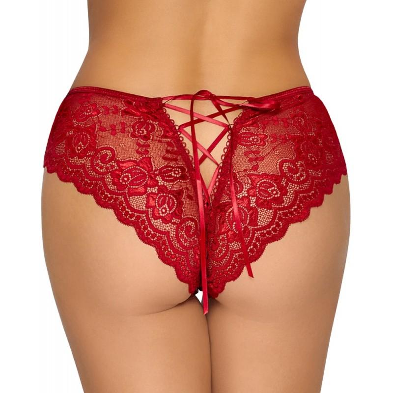 Crotchless panty red L