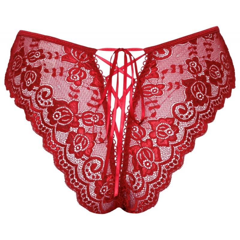 Crotchless panty red XL