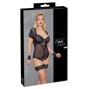 Pitsiline kehasukk käepaeltega 90d/xl must cottelli bondage