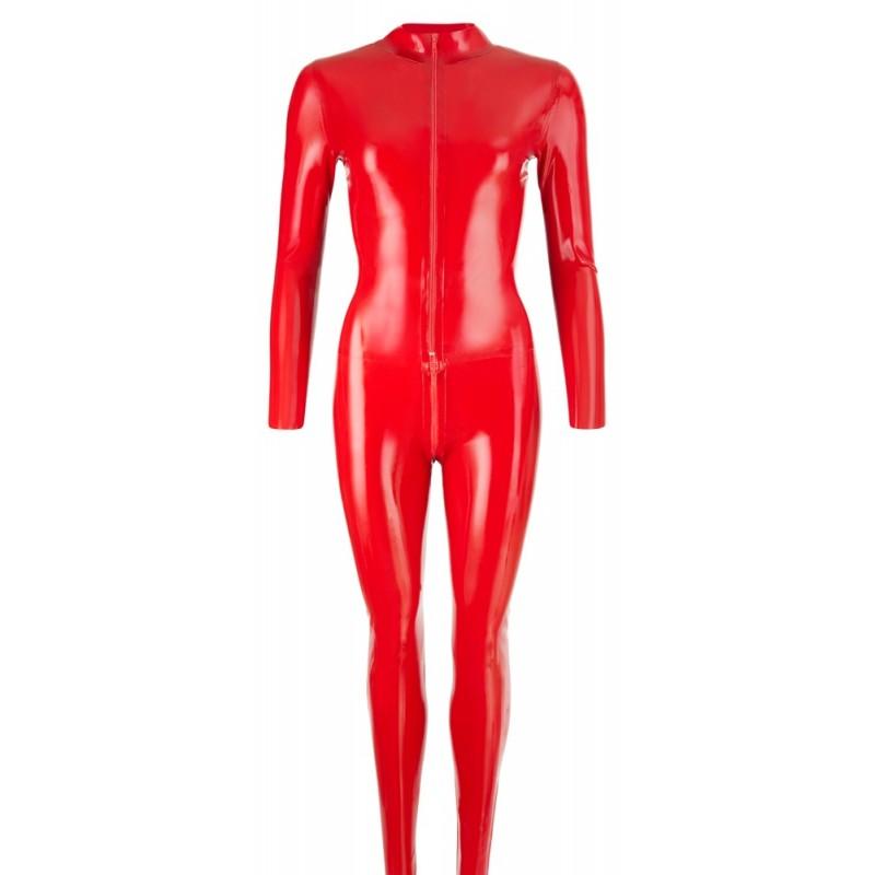 Latex catsuit red l