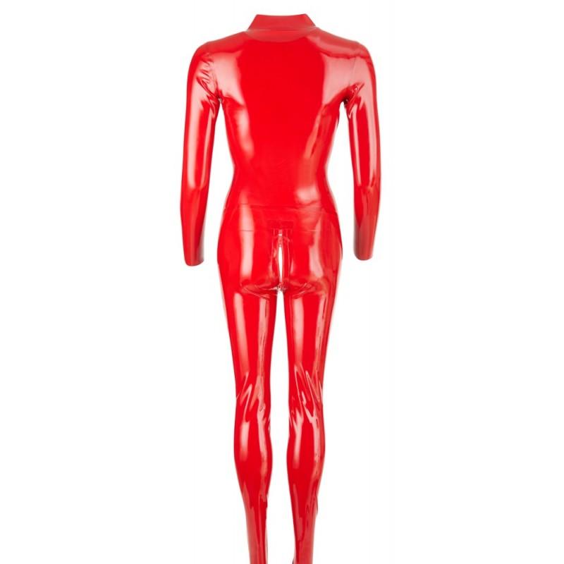 Latex catsuit red l