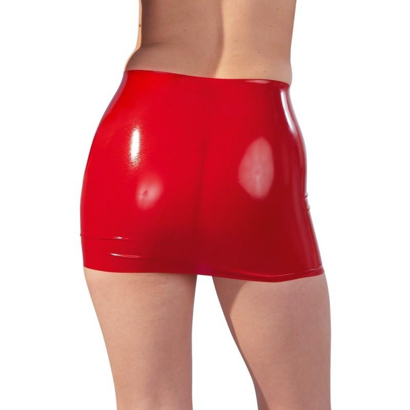 Latex mini skirt red 2xl