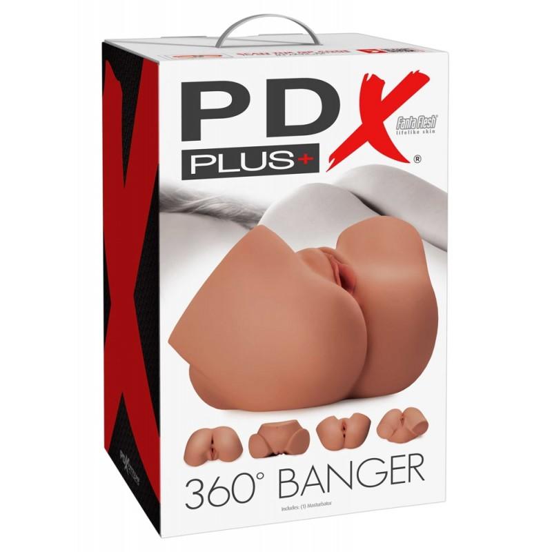 Realistlik masturbaator kahe avaga - PDX Plus 360 Banger Tan