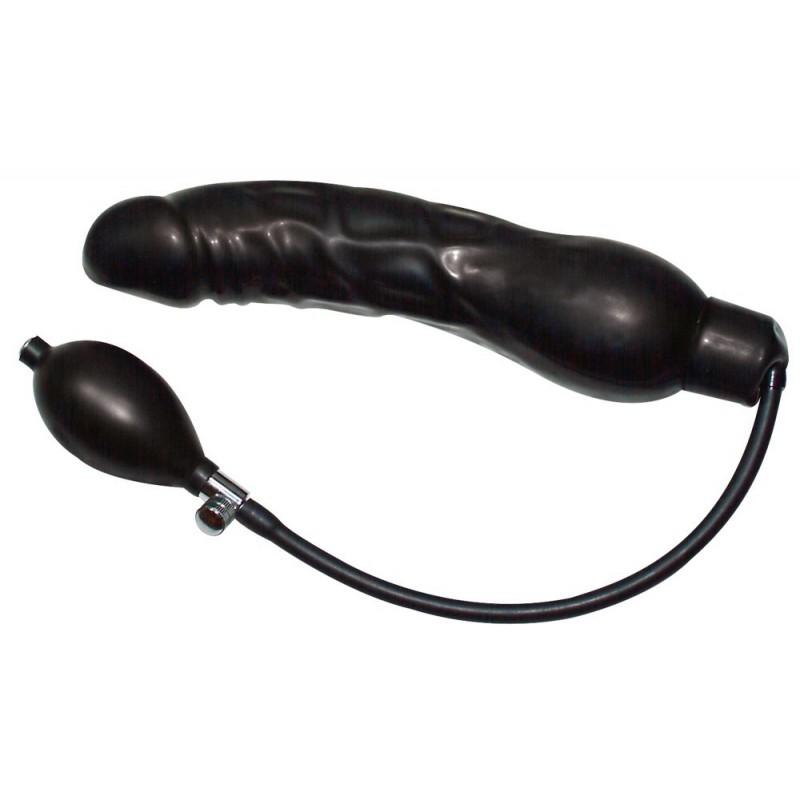 Eritiline 23cm must täispuhutav dildo - inflatable latex