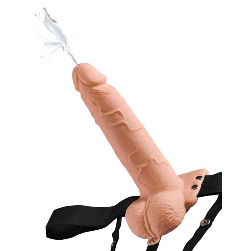 Dildo tühja keskosaga ja strap-on rihmaga 21,6cm - Fetish fantasy