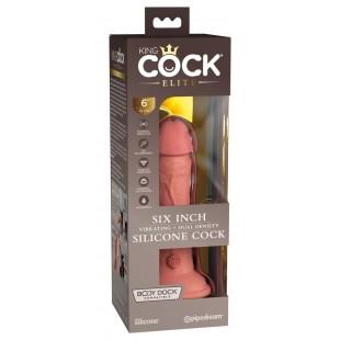 Topelt tihedusega vibreeriv dildo 18cm - KING COCK Elite