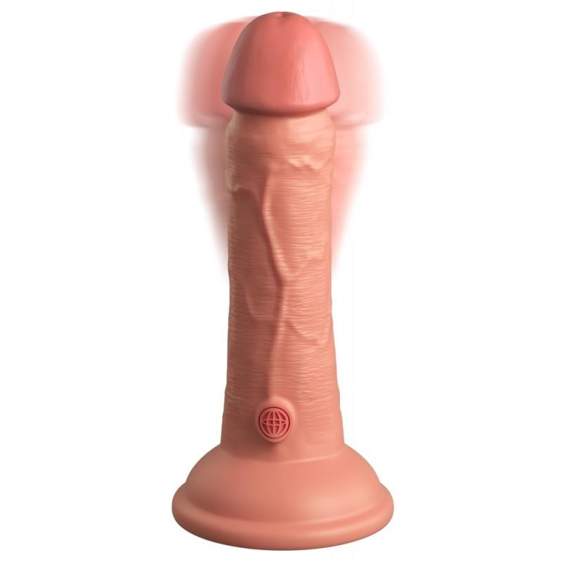 Topelt tihedusega vibreeriv dildo 18cm - KING COCK Elite