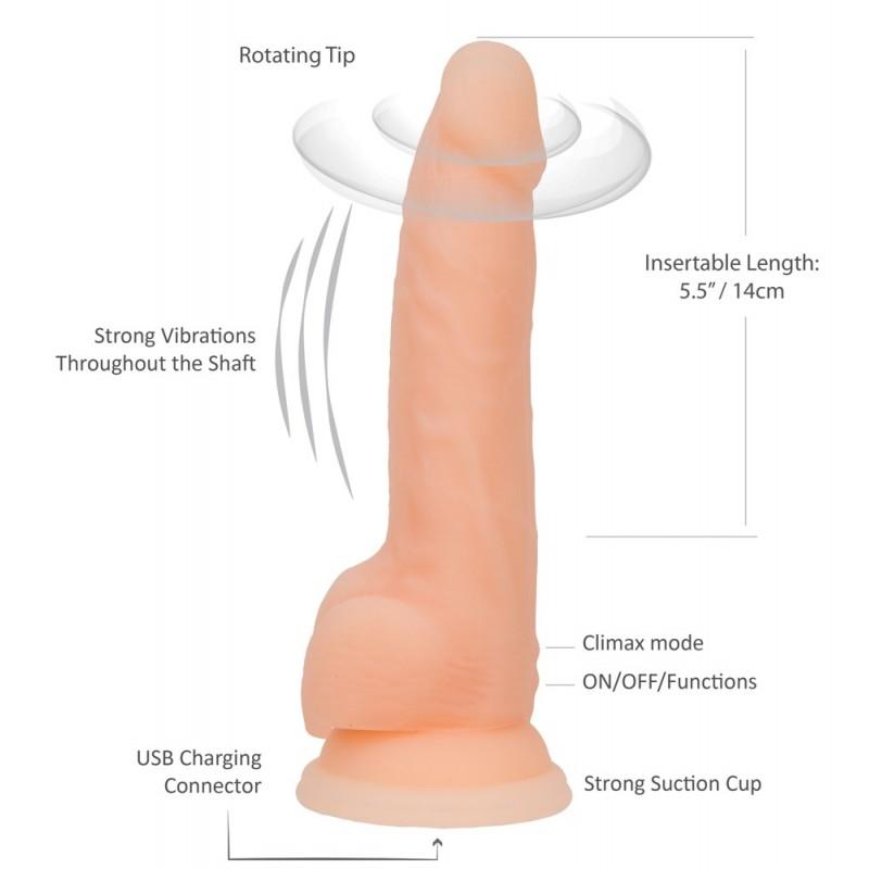 Realistlik vibreeriv dildo kaugjuhtimispuldiga 20cm - NAKED ADDICTION