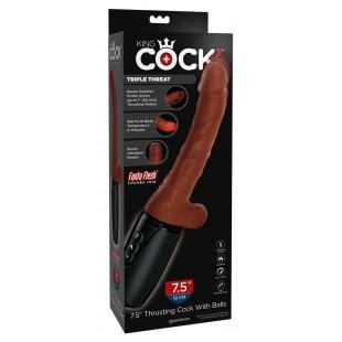 Soojenduse ja tõukefunktsiooniga dildo 30cm - KING COCK Plus