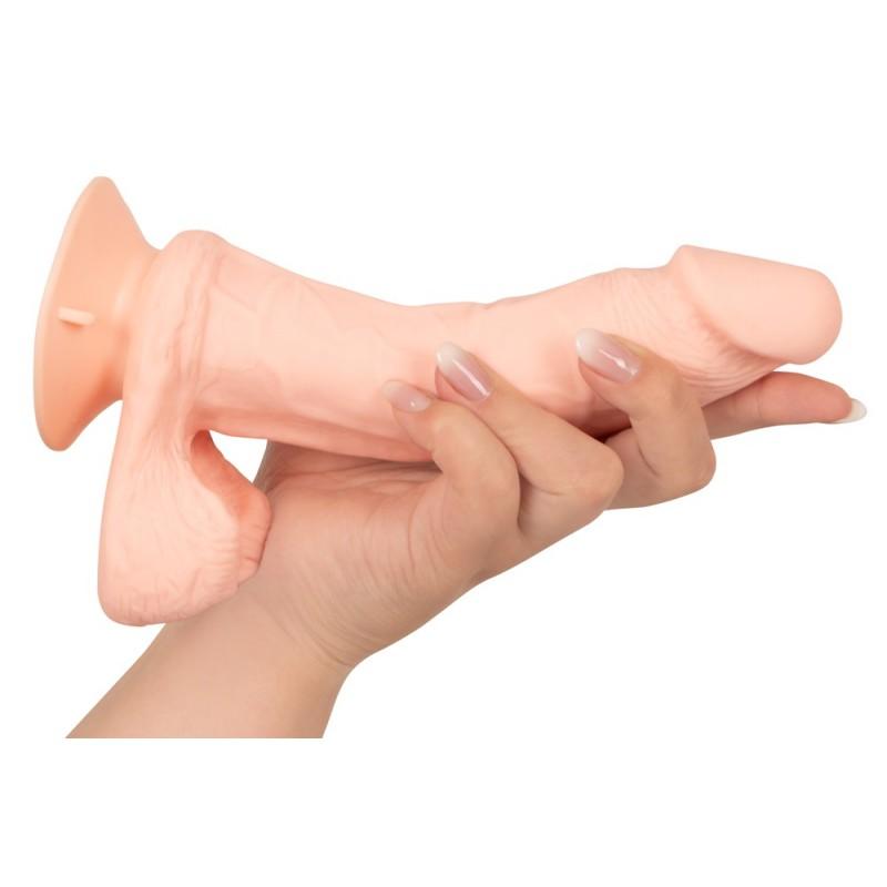 Kokkupandav vibreeriv dildo kaugjuhtimispuldiga 20,8 cm nahavärvi - Nature Skin