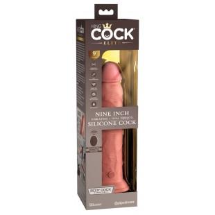 Topelt tihedusega VIBREERIV DILDO PULDIGA 25cm - KING COCK