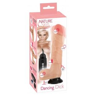 Pöörlemis- ja vibratsioonifunktsiooniga dildo 26cm - Nature skin - tantsiv riist