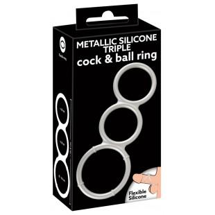 Metallic Silicone Triple Ring