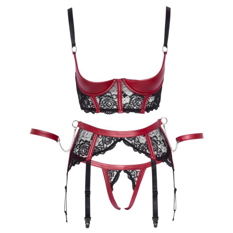 Shelf bra set black/red s