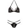 Avatud pitsiline pesukomplekt xl must - cottelli lingerie