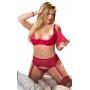 Сексуальное нижнее бельё эротическое bra set red 85d/l