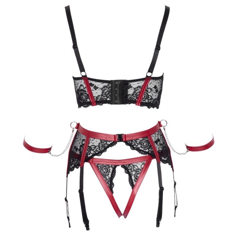 Shelf bra set black/red m